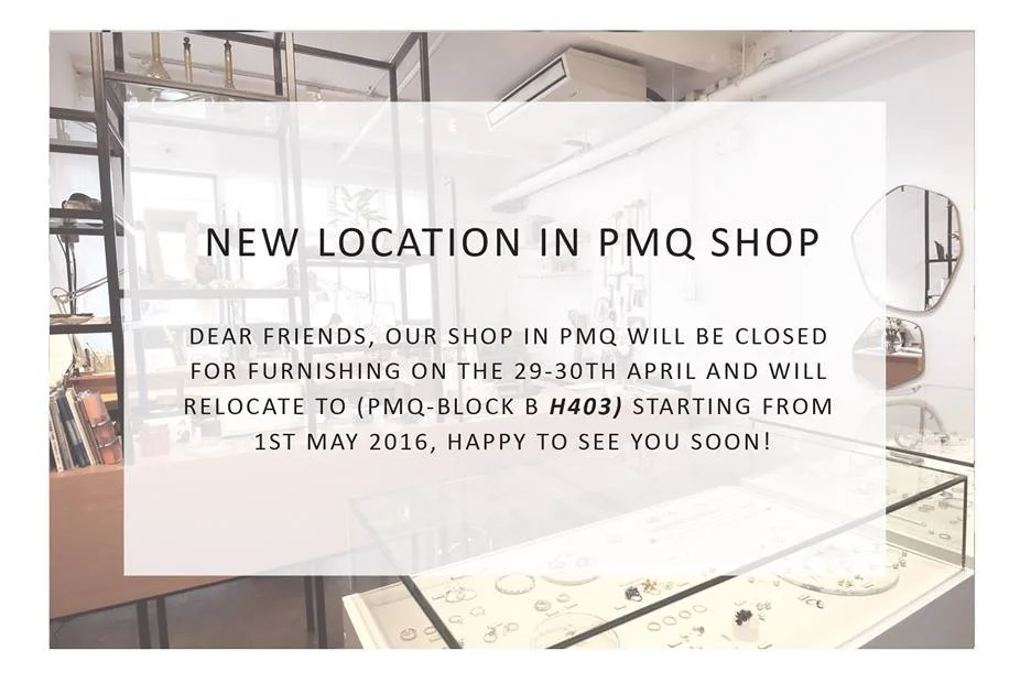 Announcement : New location in PMQ, start from 1st March 2016
